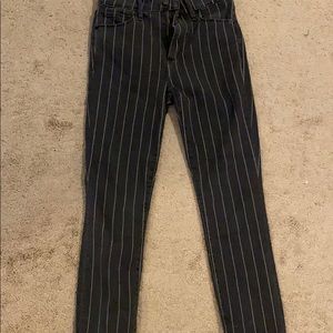 High Rise Super Skinny Striped Jeans